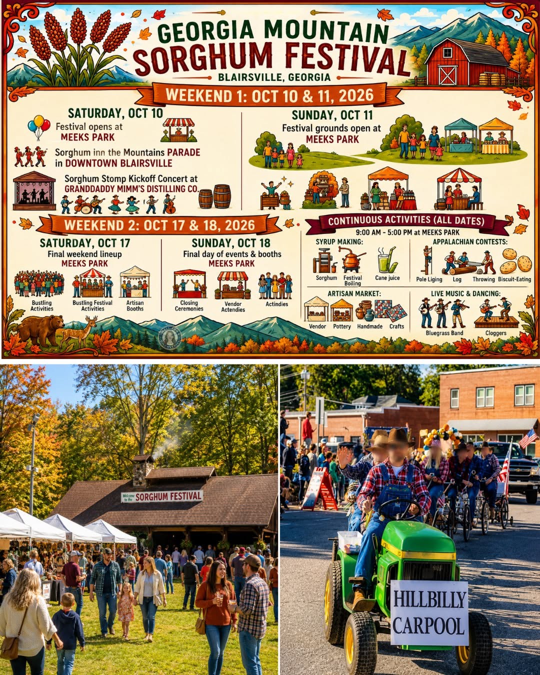 🍯🍂 Sorghum in the Mountains Festival: One of North Georgia’s Sweetest Fall Traditions Returns for…